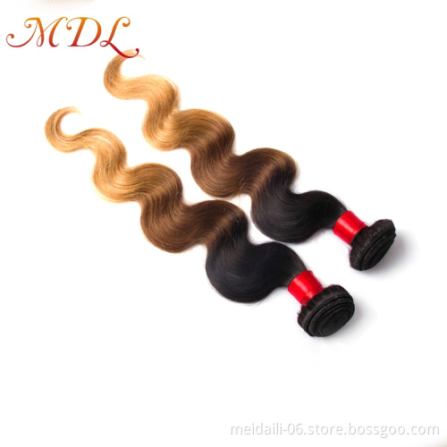 Hot Sale 1b 4 30 ombre color body wave hair bundles 3 tone human hair 1b 4 30 body wave hair